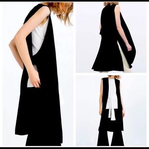 Zara Side Slit Waistcoat Long Sleeveless Jacket